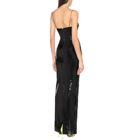 Shop Alex Perry Ford Sequined Gown In Black