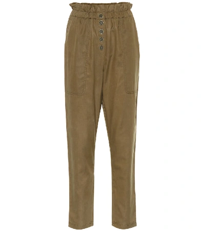 Shop Ulla Johnson Owen Cotton-blend Pants In Green
