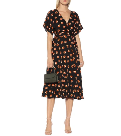 Shop Diane Von Furstenberg Kelsey Floral Georgette Dress In Black