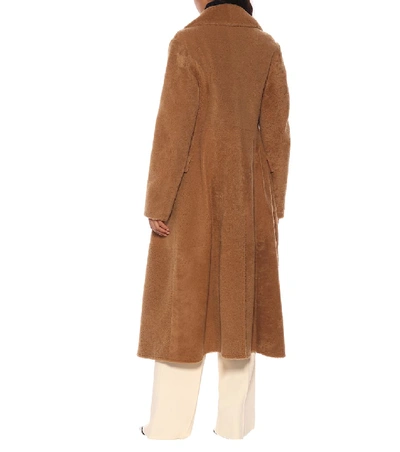 Shop Burberry Teddy Shearling Coat In Brown