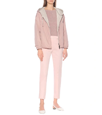 Shop Max Mara Luana High-rise Slim Cotton Pants In Pink