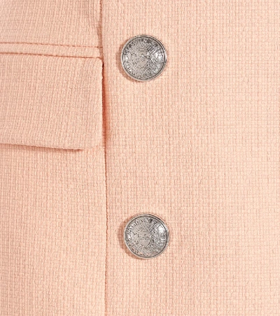 Shop Balmain Cotton Miniskirt In Pink