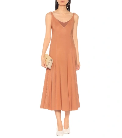 Shop Acne Studios Stretch Jersey Dress In Beige