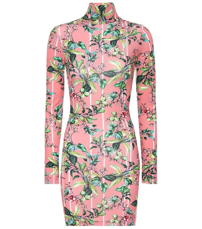 Shop Vetements Floral Printed Minidress In Pink