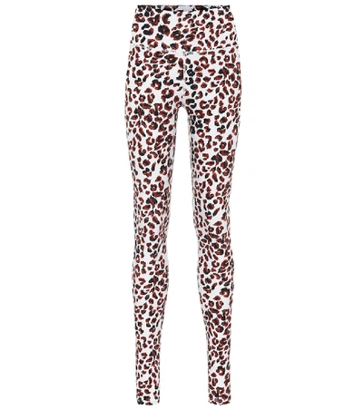 Shop Varley Duncan Leopard-print Leggings In Red