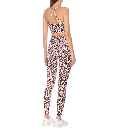 Shop Varley Duncan Leopard-print Leggings In Red