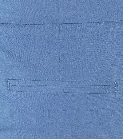 Shop Etro Mid-rise Stretch-cotton Pants In Blue