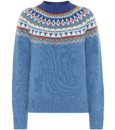 Shop Tory Burch Wool-blend Sweater In Blue