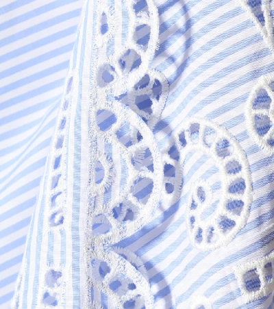 Shop Monse Striped Cotton Midi Dress In Blue
