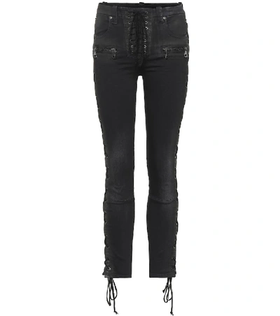 Shop Ben Taverniti Unravel Project Lace-up Skinny Jeans In Black