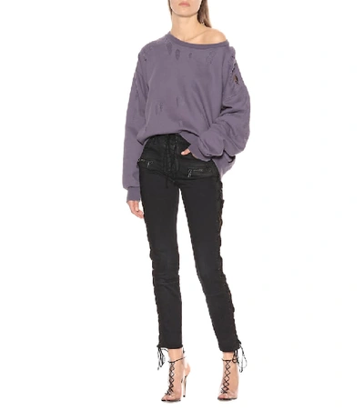 Shop Ben Taverniti Unravel Project Lace-up Skinny Jeans In Black