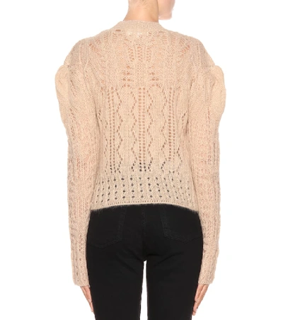 Shop Mcq By Alexander Mcqueen Mohair-blend Knitted Sweater In Beige