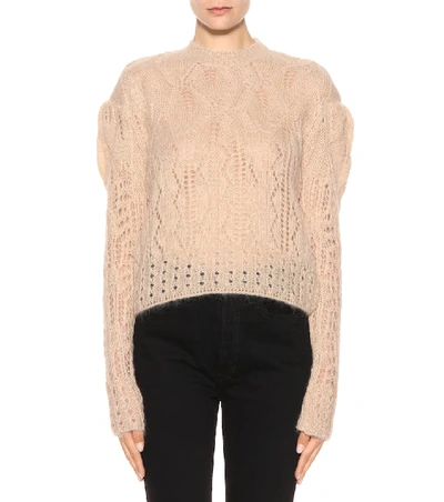 Shop Mcq By Alexander Mcqueen Mohair-blend Knitted Sweater In Beige