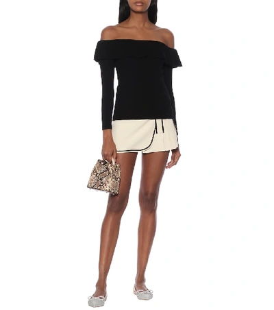 Shop Red Valentino Off-the-shoulder Top In Black