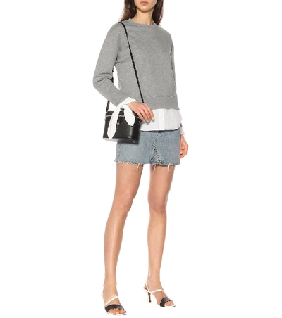Shop Moncler Embellished Cotton-blend Sweatshirt In Grey
