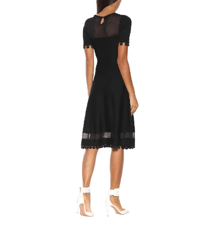 Shop Oscar De La Renta Wool And Silk-blend Midi Dress In Black