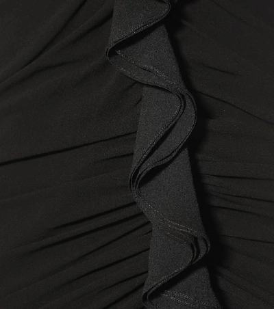 Shop Saint Laurent Silk Georgette Minidress In Black