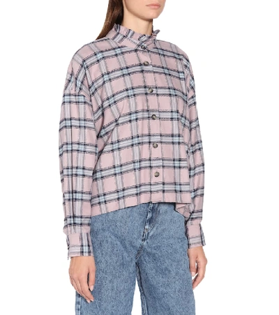 Shop Isabel Marant Étoile Ilaria Checked Cotton Shirt In Pink