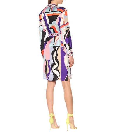 Shop Emilio Pucci Printed Silk-twill Shirt Dress In Multicoloured