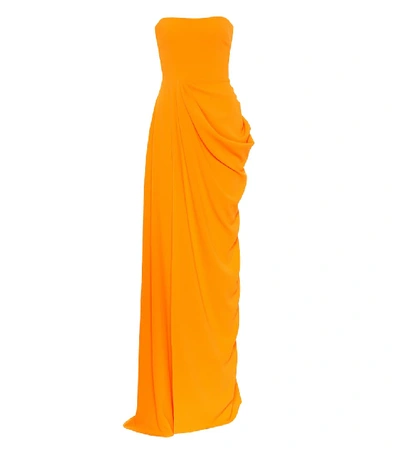 Shop Alex Perry Reed Strapless Crêpe Gown In Orange