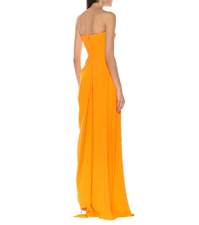 Shop Alex Perry Reed Strapless Crêpe Gown In Orange