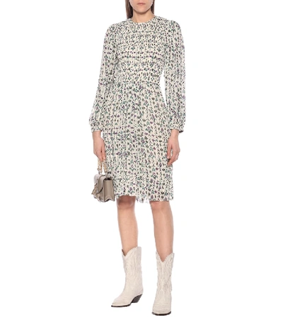 Isabel Marant Étoile Eulie Smocked Bodice Long Sleeve Dress In White