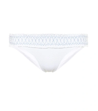 Shop Heidi Klein Antilles Smocked Bikini Bottoms In White