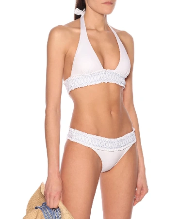 Shop Heidi Klein Antilles Smocked Bikini Bottoms In White