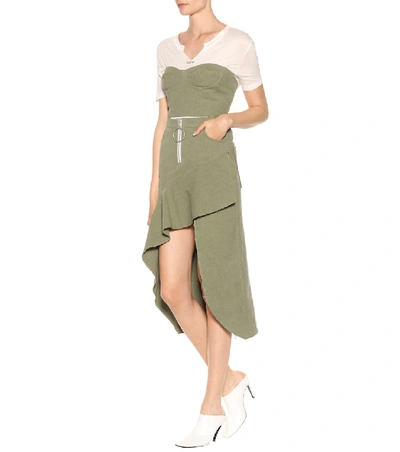 Shop Off-white Exclusive To Mytheresa.com - Ruffled Skirt In Green