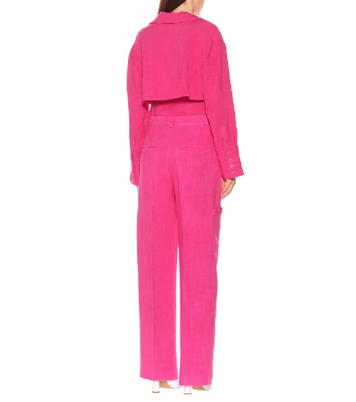 Shop Jacquemus Le Pantalon Moyo High-rise Pants In Pink