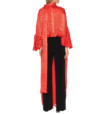 Shop Balenciaga Silk-blend Top In Red