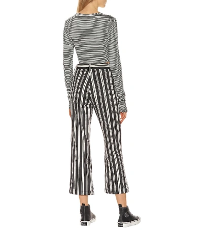 Shop Marc Jacobs Striped High-waisted Cropped Pants In Black