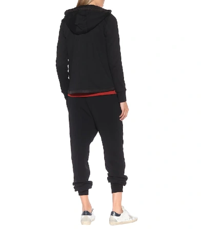 Shop Moncler Cotton-jersey Down Hoodie In Black