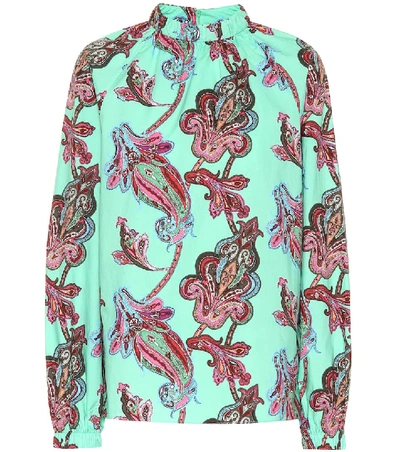 Shop Tibi Paisley-printed Cotton Top In Multicoloured