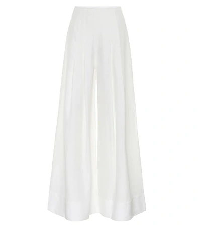 Shop Jacquemus Le Pantalon Arcello Wide-leg Pants In White