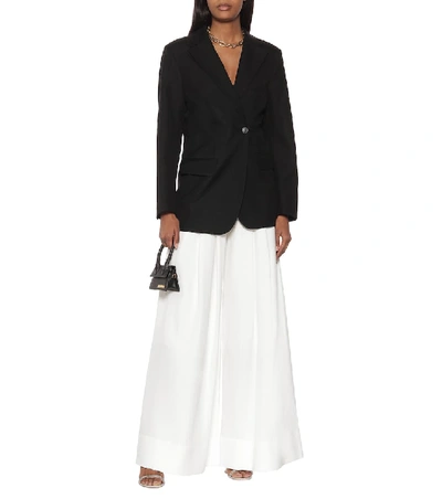 Shop Jacquemus Le Pantalon Arcello Wide-leg Pants In White