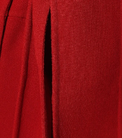 Shop Oscar De La Renta Wool-blend Midi Dress In Red