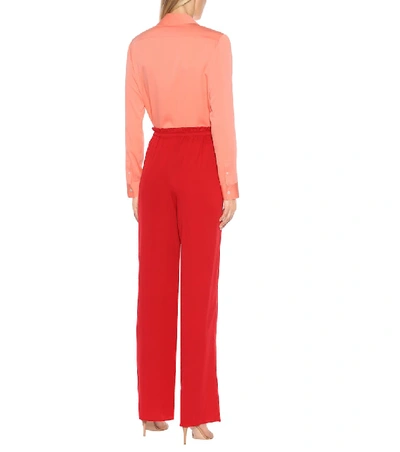 Shop The Row Stretch-silk Trackpants In Red