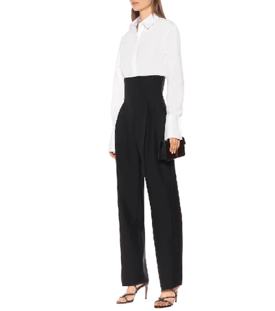 Shop Alaïa High-rise Wool And Mohair Pants In Black