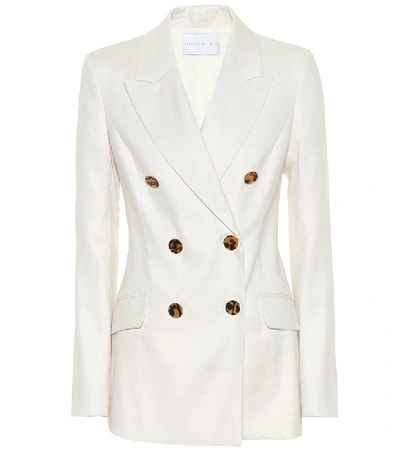 Shop Rebecca Vallance Taylor Linen-blend Blazer In White