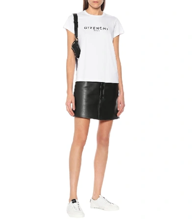 Shop Givenchy Vintage Logo Cotton T-shirt In White
