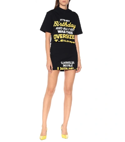 Shop Vetements Printed Cotton T-shirt And Skirt Set In Black