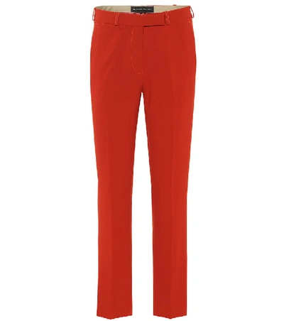 Shop Etro Cropped Crêpe Pants In Red