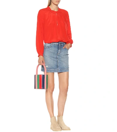 Shop M.i.h. Jeans Sidi Silk Blouse In Red