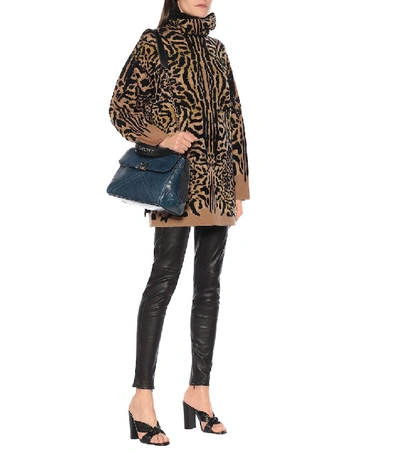 Shop Givenchy Cheetah-jacquard Wool-blend Sweater In Brown