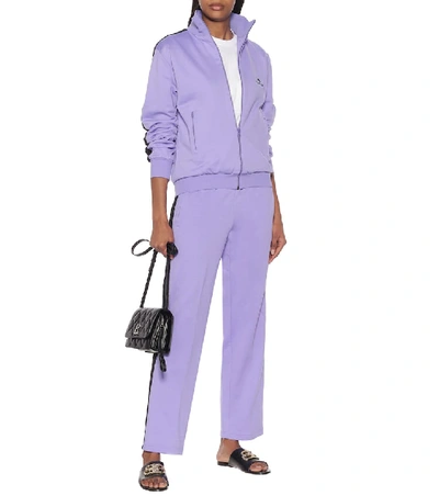 Shop Balenciaga Funnel-neck Track Jacket In Purple