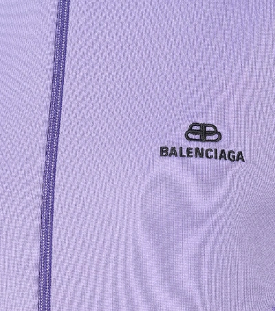 Shop Balenciaga Funnel-neck Track Jacket In Purple
