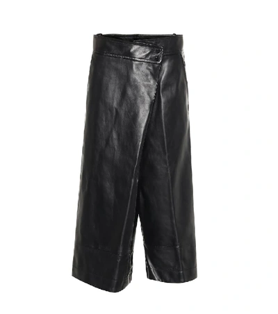 Shop Petar Petrov Rieke Leather Culottes In Black