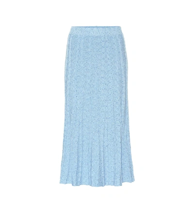 Shop Altuzarra Gabbiano Jersey Midi Skirt In Blue