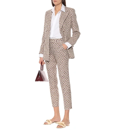 Shop Etro Double-breasted Blazer In Beige